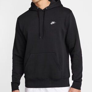 Nike Club Men's Pullover Fleece Hoodie - Black/Black/White Nike Club Men's Pull